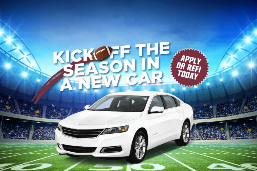 Banner with a car in a football stadium