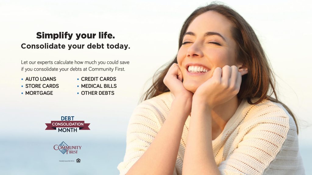 Woman at peace because she consolidated her debt.