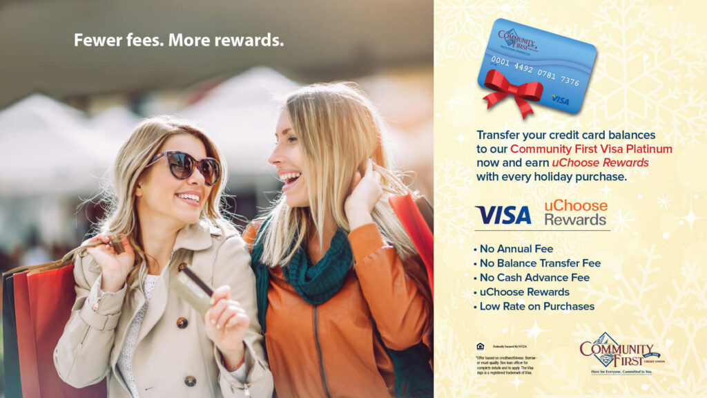 Two women using their Community First Visa card