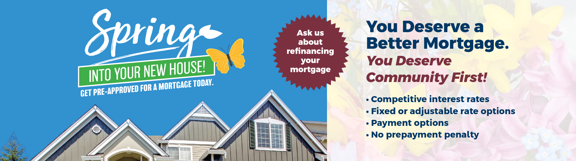 Mortgage banner with a house